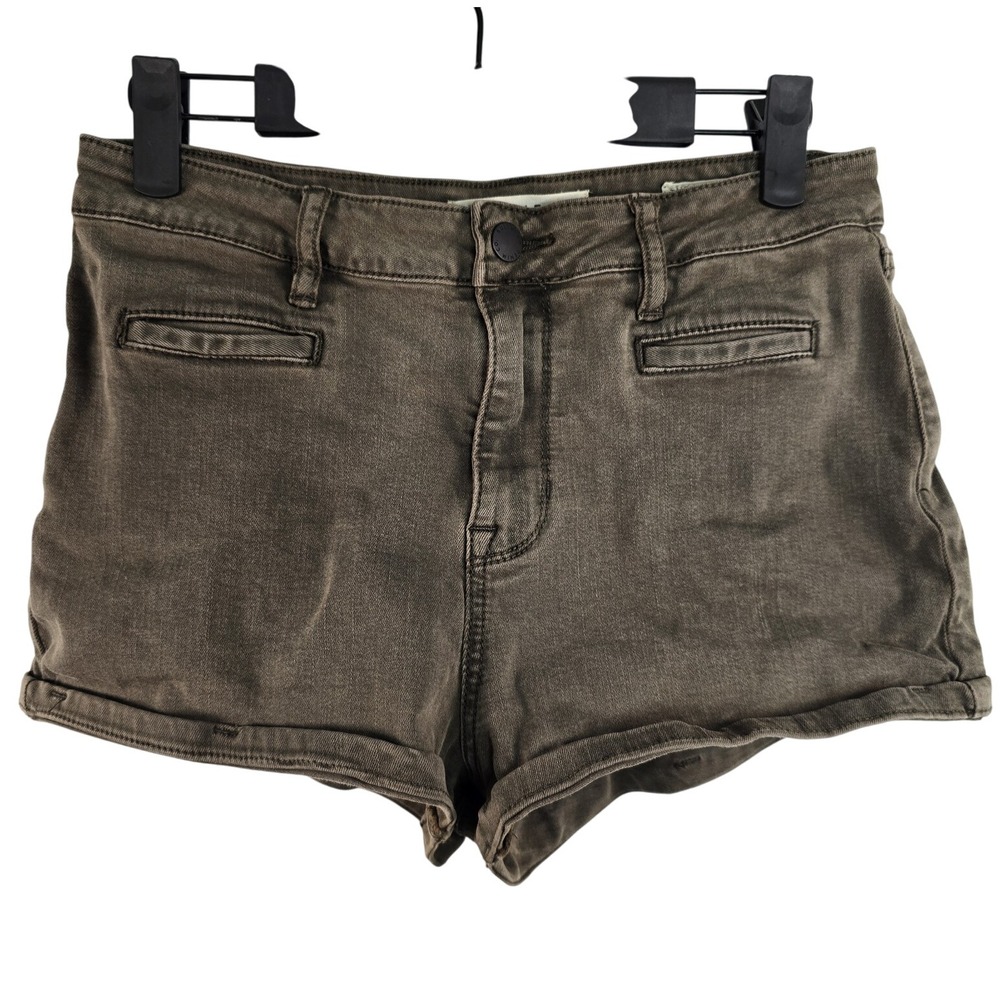 BULLHEAD Denim Co. Super High-Rise Shorts Dark‎ Green Size 28 1.5 Inch Inseam